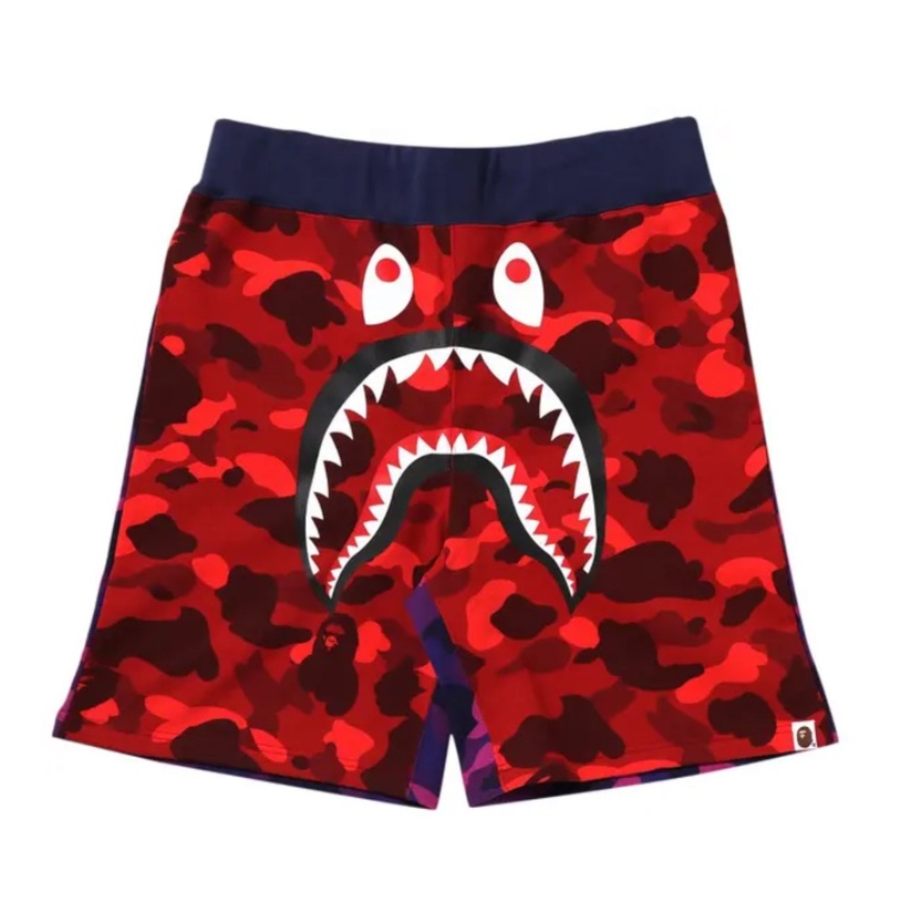 BAPE New with tags! Red Camo Shark Face Shorts